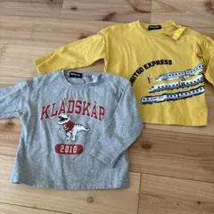 KLÄDSKAP 恐竜・電車プリントTシャツ2枚セット90サイズ