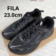 FILA ブラック スニーカー、23レディース黒 ウォーキング、通勤、スポーツ