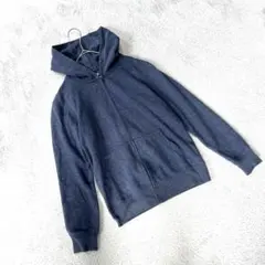 美品【ユニクロ】（S）フルジップアップパーカー シンプル 薄い青 カジュアル