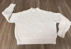 UNIQLO リブ編みニットセーターホワイト L