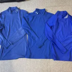 サッカーコンプレッション　青色 3枚セット