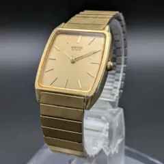 80s' SEIKO vintage スクエア ゴールド文字盤 レクタンギュラー - メルカリ