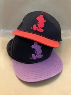 東京ディズニーリゾート ミッキーマウス シルエット刺繍 キャップ 2個ペアセット