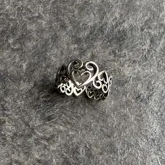 シルバー アクセ リング メンズ ハートモチーフ 透かし彫りVINTAGEのサムネイル