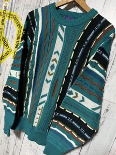 極限定 ANTINO ニット 編み込み ターコイズブルー 異次元 COOGI