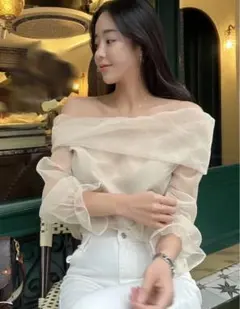 SHEIN Dazy オフショルダーフリルスリーブブラウス S