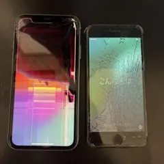 iPhone XR 青 & iPhone re第三世代黒 破損品