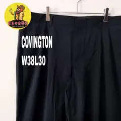 usa古着 COVINGTON スラックス　W38L30　ネイビー　ツータック