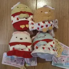 サクマ　いちごみるく　すみっコぐらし コラボ　てのりぬいぐるみ　4種類
