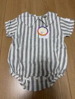 【未使用】tete a tete ストライプ半袖ロンパース 70㎝