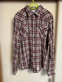 Azul フランネル チェックシャツ ウエスタン スタッズ 赤白 チェック M