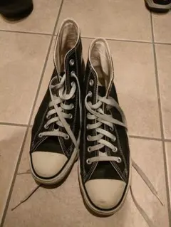 コンバース オールスター レザー　ブラック ハイカット