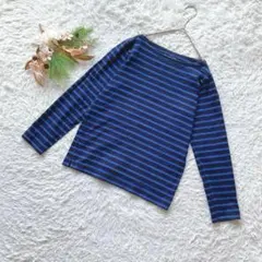 【無印良品】 (M) 長袖カットソー 綿100％ ボーダー ロンT カジュアル