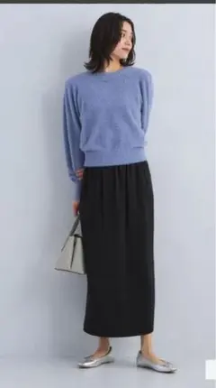 green label relaxing サテン　ギャザー　タイト　スカート