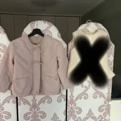 プティマイン　 キルティング　ジャケット　ピンク　リボン