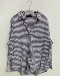 ZARA ストライプ長袖シャツ L