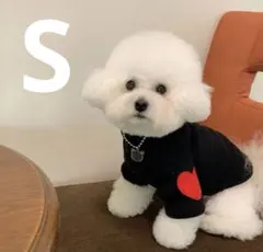 S 犬 わんちゃん服 ペット用品 犬お洋服 犬 ハート ブラック