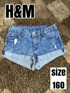 H&M 160 デニムショートパンツ