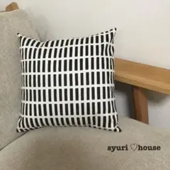 ブラック✩︎⡱北欧 格子柄のクッションカバー 可愛い おしゃれ