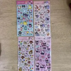 サンリオ ラメ入り樹脂もりシール シンプルかわいい 平成コギャル 4枚セット