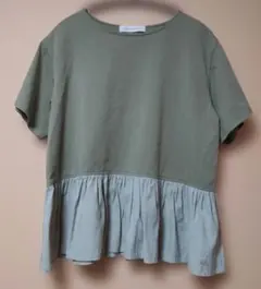 URBAN RESEARCH フリル裾Tシャツ 半袖 オリーブグリーンのサムネイル