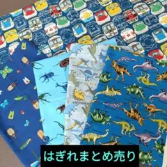 【おすすめ】はぎれまとめ売り　男の子　恐竜　電車　ハンドメイド　入園　入学