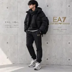 EA7 EMPORIO ARMANI スウェットパンツ S 黒 ロゴ