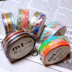 【497】mt slimマスキングテープ6パック18巻セット◆カモ井スリムマステ