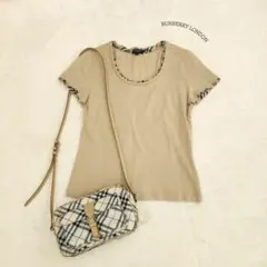 BURBERRY バーバリー フリルTシャツ M ノバチェック ロンドン 半袖