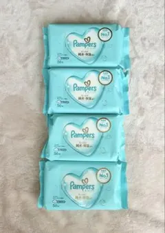 【未使用】Pampers ふんわりやわらかシート 56枚入 4個セットのサムネイル