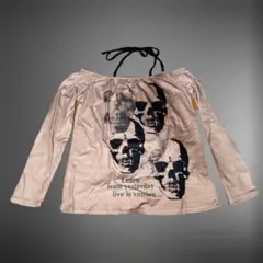 y2k 平成ギャル グランジ パンク スカル オフショル ロングスリーブ