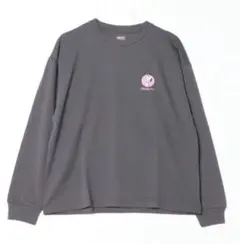PEANUTS 75周年記念 スヌーピー長袖Tシャツ チャコールグレー