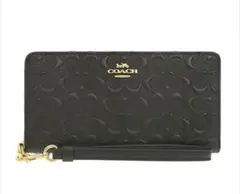 COACH/アウトレット 長財布(型押しレザー)