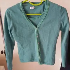 アンサンブルニット半袖とカーディガン２枚セット(スパンコールつき)