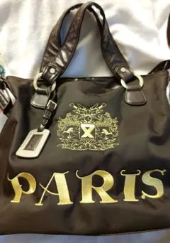 新品PARIS【ナイロン刺繍入チャーム付トートバッグ】 - メルカリ