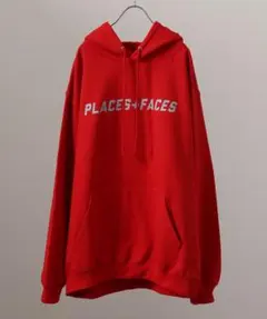 【美品】PLACES+FACES プレイシーズフェイシーズ RedパーカーXL
