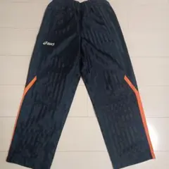 asics ネイビー ピステパンツ ストライプ