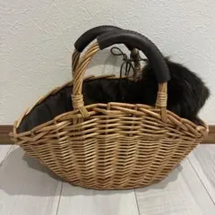 カゴバック　ファー付き