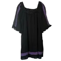 【美品】セシルマクビー CECIL McBEE チュニック ワンピース 黒 紫