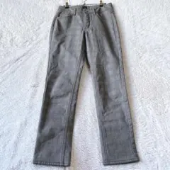 エドウイン　ストレートスラックス　裏起毛　チェック柄　暖か素材　上品　大人　秋冬