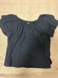 UNIQLO/レディース/半袖/カットソー/オフショルダー/ブラック/M