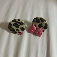 ミニー ヒョウ柄 ヘアピン ディズニー
