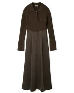 FRAY I.D オープンポロカラーニットワンピース　ブラウン　サイズ1