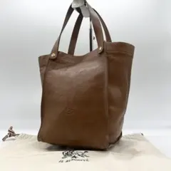 美品✨イルビゾンテ　トートバッグ　牛革　ブラウン　スクエア　保存袋　現行タグ