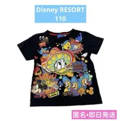 公式　ディズニーリゾート　ドナルド　ミッキーTシャツ　110 半袖　黒　廃盤即日