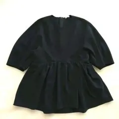 未使用級 yori ヨリ ボウタイ リボン フレア ペプラム ブラウス 