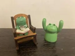 カエル ミニチュアフィギュア 2点セット 癒し 雑貨