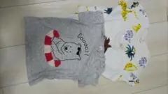 クマとライオンのTシャツ2枚セット