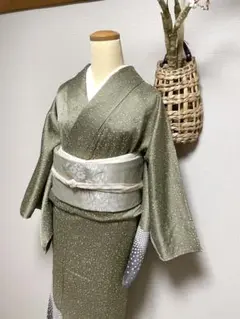 正絹　作家もの　絞り模様付け下げ　身丈（肩から）158㎝