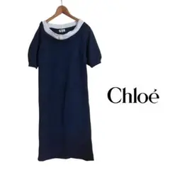 Chloé クロエ 膝下丈 ワンピース レーヨンポリエステル ネイビーのサムネイル